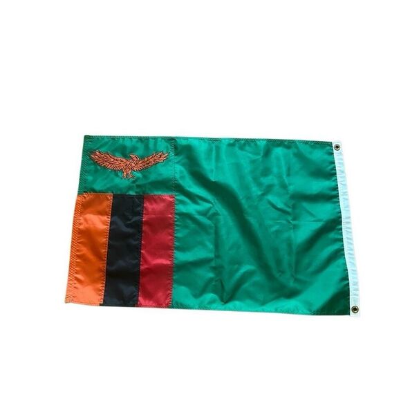 National Flag of Zambia Perma-Nyl Made in the US 2 x 3 Nylon Flag Brass Grommets - Picture 2 of 4